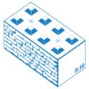 Bloc Type D80 - Finition Matricé Brique