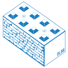 Bloc Type D80 - Finition Matricé Brique